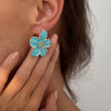 Wholesale Jewelry Alloy Oil Drop Flower Enamel Electroplated Women's Earrings
