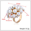 Wholesale Jewelry Alloy Pearl Ring With Flower Pattern Electroplated For Women