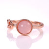 Wholesale Jewelry Alloy Pink Imitation Moonstone Women's Ring With Flower Design