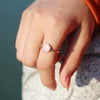 Wholesale Jewelry Alloy Pink Imitation Moonstone Women's Ring With Flower Design