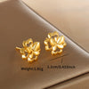 Wholesale Jewelry Alloy Plant Flower Fairy Style Electroplated Women's Earrings