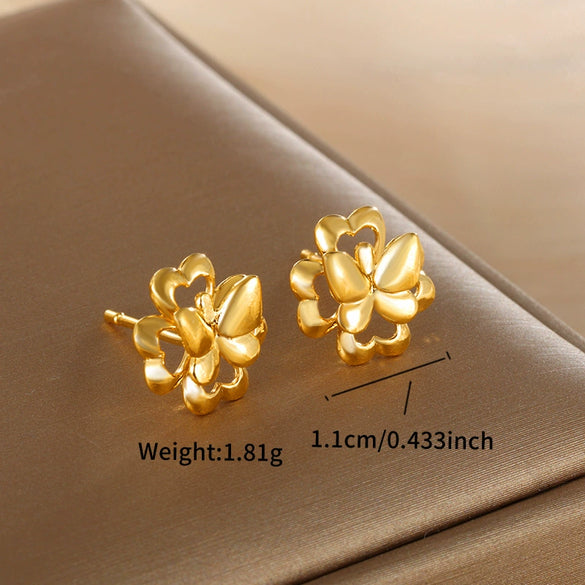 Wholesale Jewelry Alloy Plant Flower Fairy Style Electroplated Women's Earrings