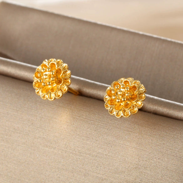 Wholesale Jewelry Alloy Plant Flower Fairy Style Electroplated Women's Earrings