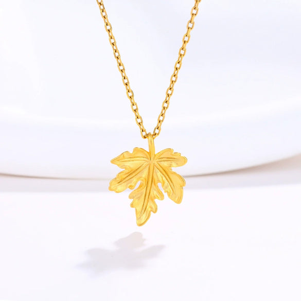 Wholesale Jewelry Alloy Plated Fresh Maple Leaf Pendant Accessories Pastoral Style For Women