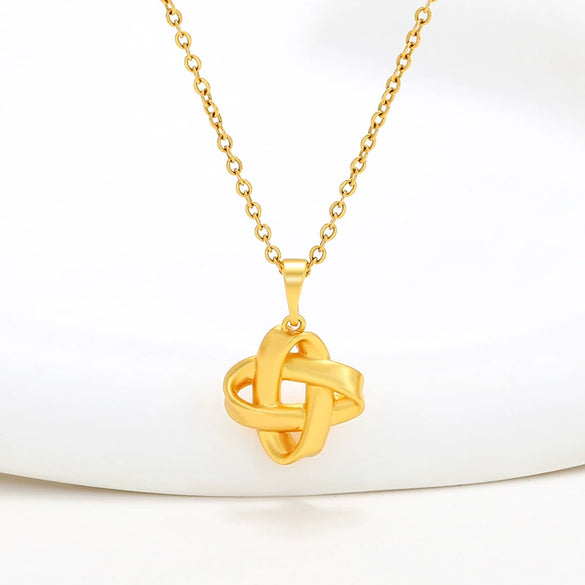 Wholesale Jewelry Alloy Retro Geometric Chinese Knot Pendant With Electroplating Treatment