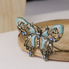 Wholesale Jewelry Alloy Retro Hollow Geometric Oil Drop Butterfly Women's Necklace With Diamond Inlay