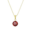 Wholesale Jewelry Alloy Ruby Geometric 14K Gold Plated Simple Cross Chain Necklace For Women