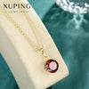 Wholesale Jewelry Alloy Ruby Geometric 14K Gold Plated Simple Cross Chain Necklace For Women