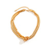 Wholesale Jewelry Alloy Snake Bone Chain Geometric Punk Hiphop Collarbone Necklace With Electroplating