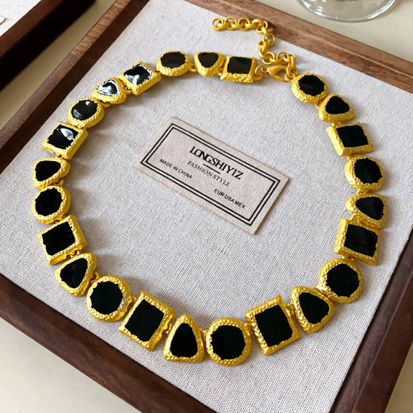 Wholesale Jewelry Alloy Twisted Geometric Electroplating Earrings Necklace Set