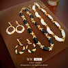 Wholesale Jewelry Alloy Twisted Geometric Electroplating Earrings Necklace Set
