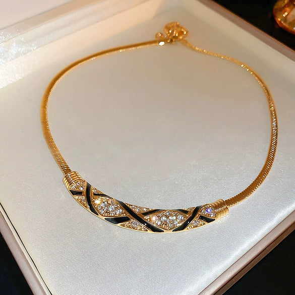 Wholesale Jewelry Alloy Twisted Geometric Electroplating Earrings Necklace Set