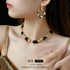 Wholesale Jewelry Alloy Twisted Geometric Electroplating Earrings Necklace Set