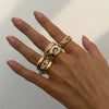 Wholesale Jewelry Alloyacrylic Drill Geometric Retro Simple Ring Electroplating