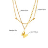 Wholesale Jewelry Animal Geometric Style Doublelayered Cold Stereo Butterfly Titanium Steel Necklace With Electroplating