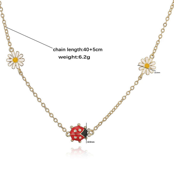 Wholesale Jewelry Animal Insect Style Copper Dripping Oil O Word Chain Necklace