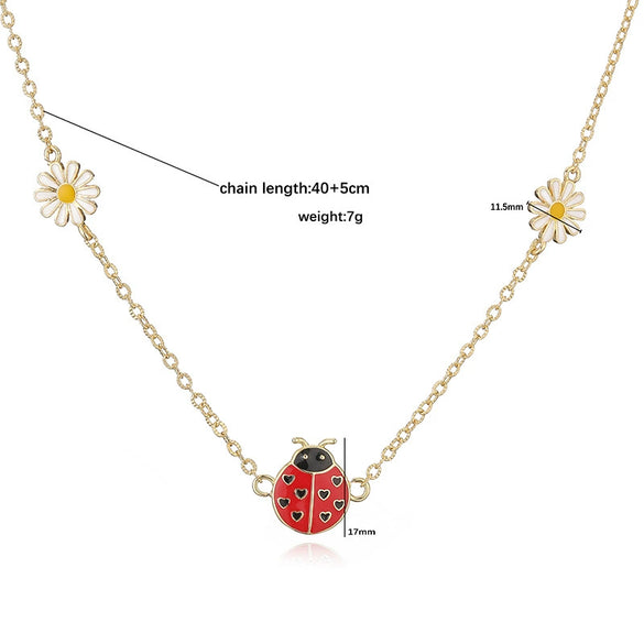 Wholesale Jewelry Animal Insect Style Copper Dripping Oil O Word Chain Necklace