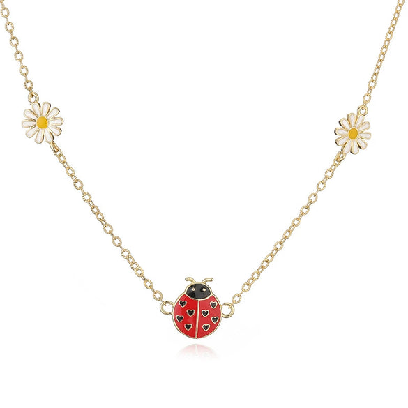 Wholesale Jewelry Animal Insect Style Copper Dripping Oil O Word Chain Necklace