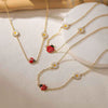 Wholesale Jewelry Animal Insect Style Copper Dripping Oil O Word Chain Necklace