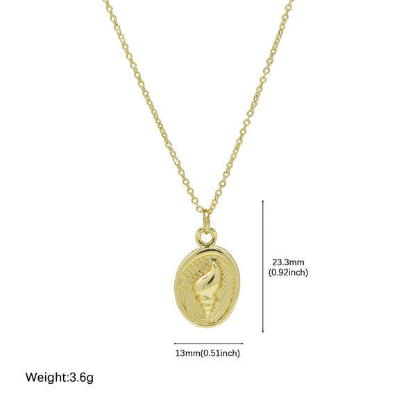 Wholesale Jewelry Animal Pattern Copper Pendant Necklace With Electroplating Ocean Shells Conch Starfish Small Fish Tropical Fish Shrimp Design