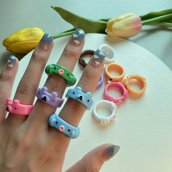 Wholesale Jewelry Animal Resin Ring Geometric Style Women's