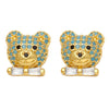 Wholesale Jewelry Animal Style Bear Earrings For Women Copper Inlaid With Zircon