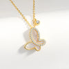 Wholesale Jewelry Animal Style Geometric 925 Sterling Silver Necklace With Microinlaid Zircon And Electroplating