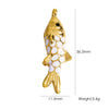 Wholesale Jewelry Animal Style Stainless Steel Three Dimensional Fish Pendant With Enamel Color And Vacuum Furnace Electroplating