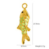 Wholesale Jewelry Animal Style Stainless Steel Three Dimensional Fish Pendant With Enamel Color And Vacuum Furnace Electroplating