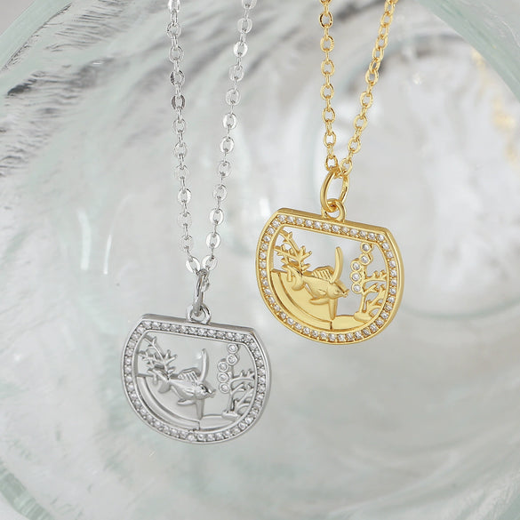 Wholesale Jewelry Animal Zodiac Copper Electroplated O Word Chain Pendant Necklace For Women