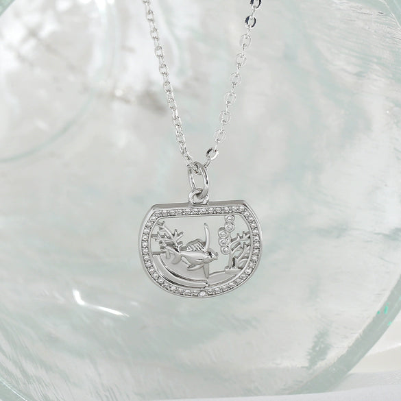 Wholesale Jewelry Animal Zodiac Copper Electroplated O Word Chain Pendant Necklace For Women