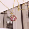 Wholesale Jewelry Animal Zodiac Copper Zircon Dripping Oil Pattern 18K Gold Plated Water Wave Chain Necklace