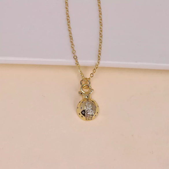 Wholesale Jewelry Animal Zodiac Copper Zircon Dripping Oil Pattern 18K Gold Plated Water Wave Chain Necklace