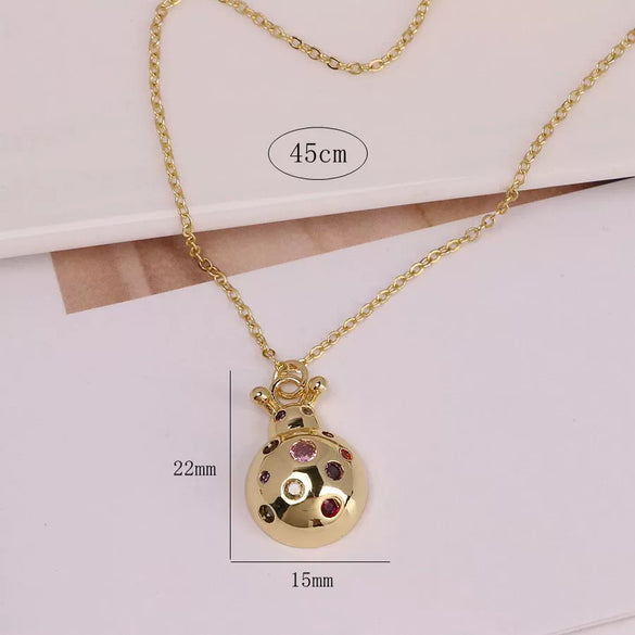 Wholesale Jewelry Animal Zodiac Copper Zircon Dripping Oil Pattern 18K Gold Plated Water Wave Chain Necklace
