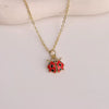 Wholesale Jewelry Animal Zodiac Copper Zircon Dripping Oil Pattern 18K Gold Plated Water Wave Chain Necklace