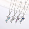 Wholesale Jewelry Animal Zodiac Geometric Pattern Copper Mixed Gemstone Inlay O Chain Necklace With Electroplating For Women