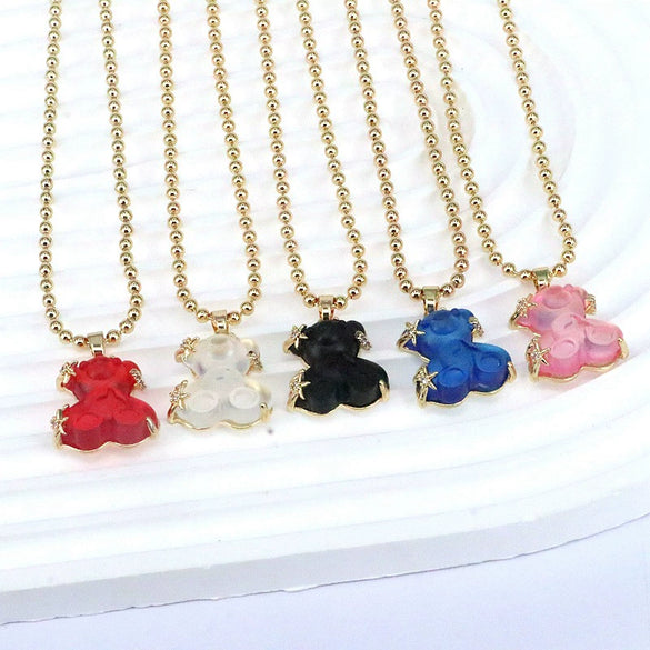 Wholesale Jewelry Animals Style Copper Pendant Necklace With Ball Chain And Electroplating Treatment
