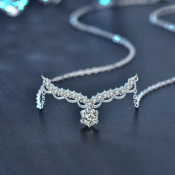 Wholesale Jewelry Animals Zodiac 925 Sterling Silver Moissanite Forest Antler Pendant Set With Cross Chain