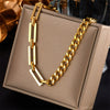 Wholesale Jewelry Asymmetric Chain Titanium Steel Heavy Industry Punk Hiphop Style Electroplated Necklace