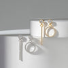 Wholesale Jewelry Asymmetric Zirconium S925 Sterling Silver Electroplated Earrings