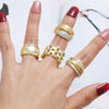 Wholesale Jewelry Asymmetrical Opening Adjustable Ring Copper Electroplated Geometric Style