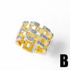 Wholesale Jewelry Asymmetrical Opening Adjustable Ring Copper Electroplated Geometric Style