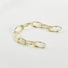 Wholesale Jewelry Asymmetrical Oval Copper Chain Electroplated Handmade Pearl Bracelet