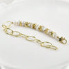 Wholesale Jewelry Asymmetrical Oval Copper Chain Electroplated Handmade Pearl Bracelet