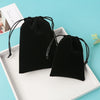 Wholesale Jewelry Bag Flannel Drawstring Black Bunt Pocket
