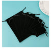 Wholesale Jewelry Bag Flannel Drawstring Black Bunt Pocket