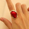 Wholesale Jewelry Baroque Alloy Inlaid Imitation Pearl Geometric Irregular Ring