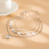 Wholesale Jewelry Baroque Heart Shape Tassel Pendant Clavicle Chain Pearl Alloy Necklace