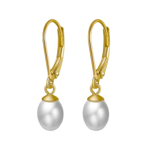 Wholesale Jewelry Baroque Natural Freshwater Pearl S925 Sterling Silver Earrings