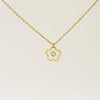 Wholesale Jewelry Basic Classic Style Letter Flower 304 Stainless Steel Shell 18K Gold Plated Plating Inlay Pendant Necklace